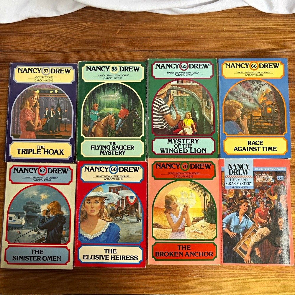 Nancy Drew Mystery Stories Paperback Lot of 8 by Carolyn Keene